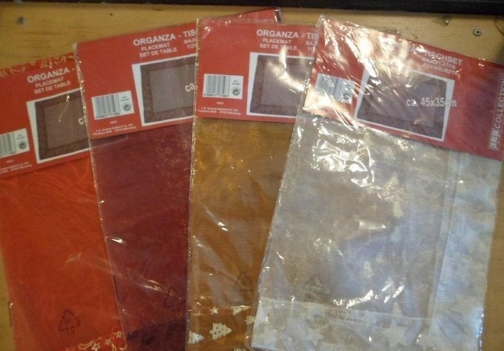 PARTIJ ORGANZA PLACEMAT KERST 45X35CM, Diversen, ., Nieuw, Ophalen of Verzenden, .