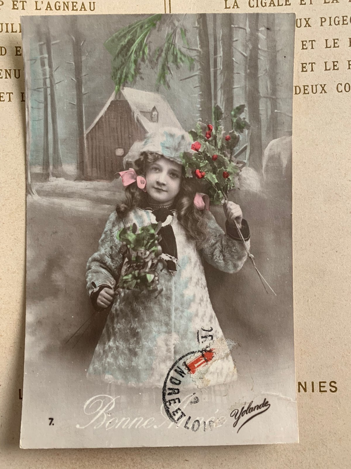 1912 Bonne Année - meisje in bontjas, Ophalen of Verzenden, Voor 1920, Gelopen, Feest(dag)