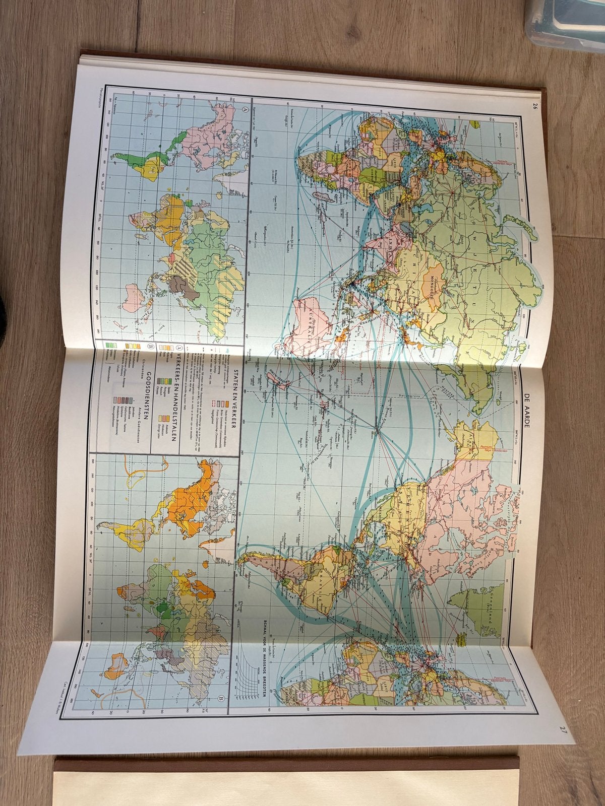 Bos-Niermeyer Schoolatlas der Gehele Aarde - 1961, Bosatlas, Ophalen of Verzenden, Zo goed als nieuw, 1800 tot 2000