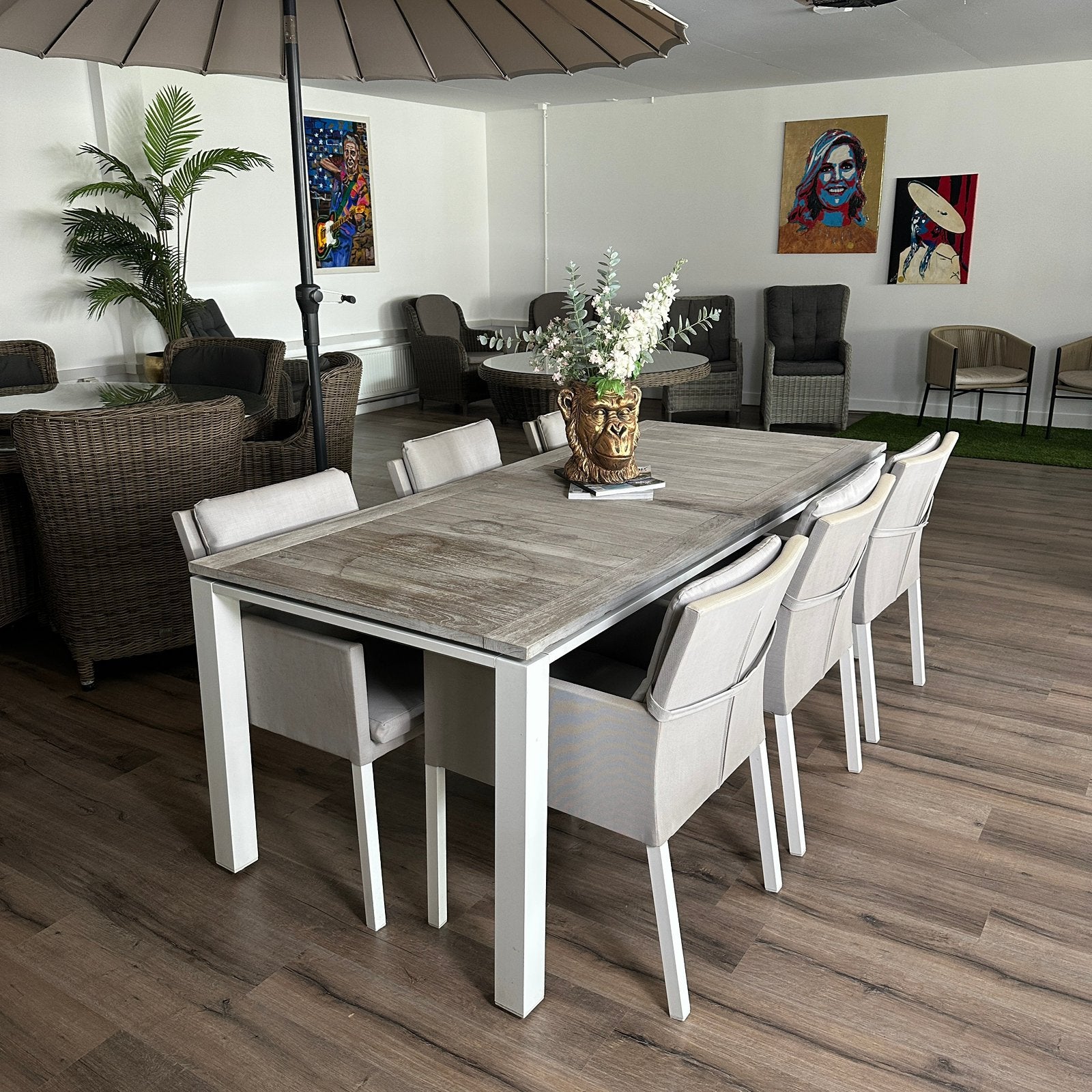 LIFE Tuinset 210 x 90 cm – 6 Stoelen – Prima staat, Gebruikt, Verzenden, ., LIFE