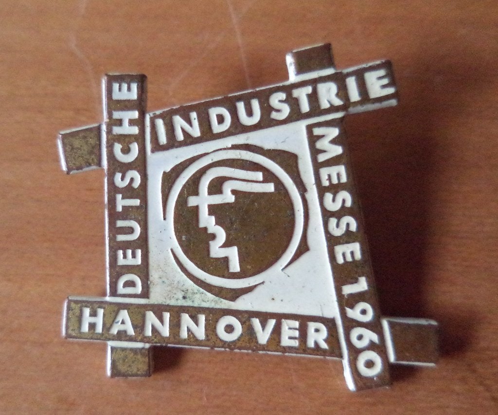 speld  1960 Duitsland Hannover Industrie messe, Ophalen of Verzenden, Zo goed als nieuw, Overige onderwerpen, Speldje of Pin