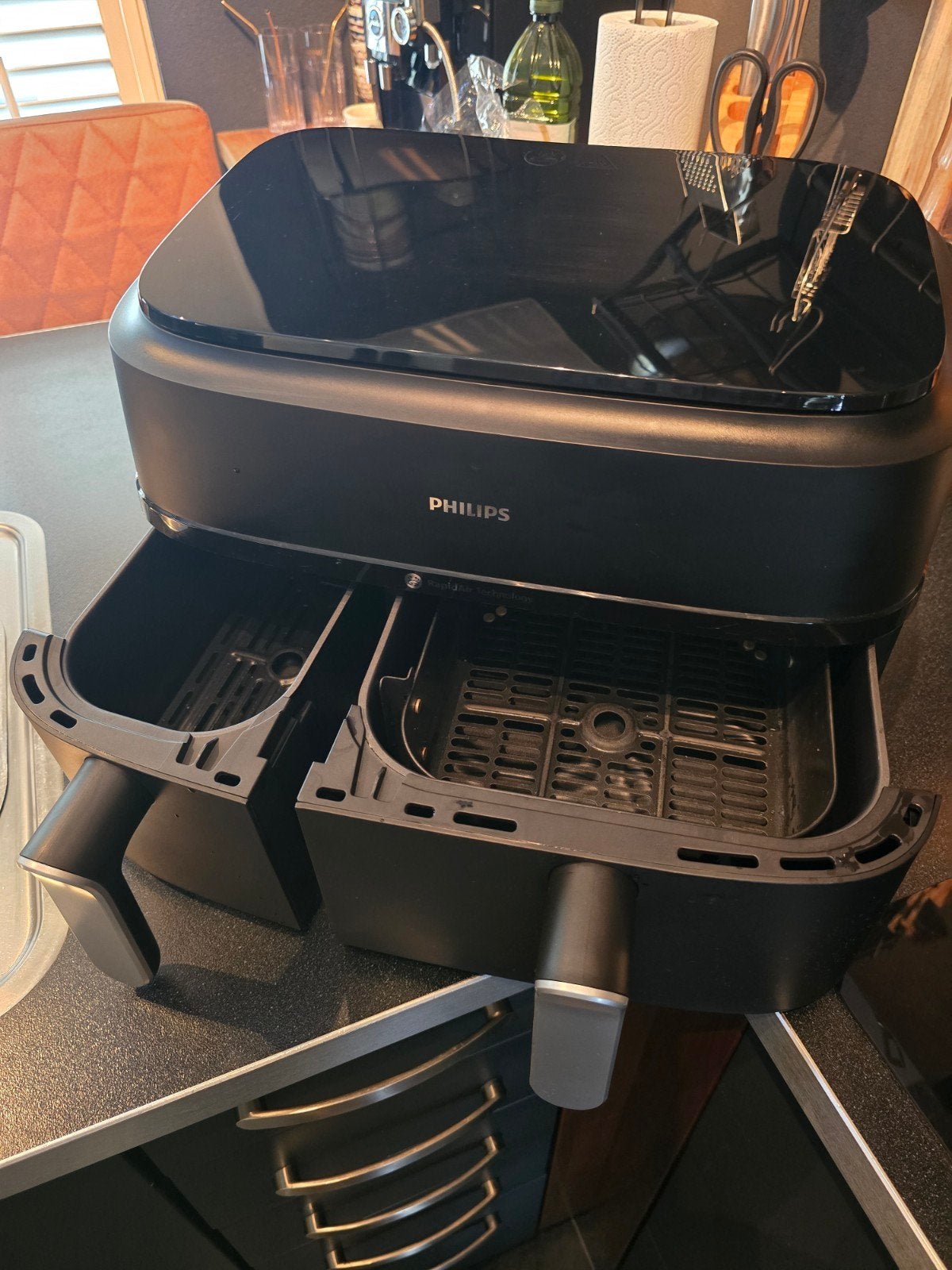 Philips Airfryer XXL met dubbele manden, Ophalen of Verzenden, Zo goed als nieuw, Airfryer XXL, 1500 gram of meer