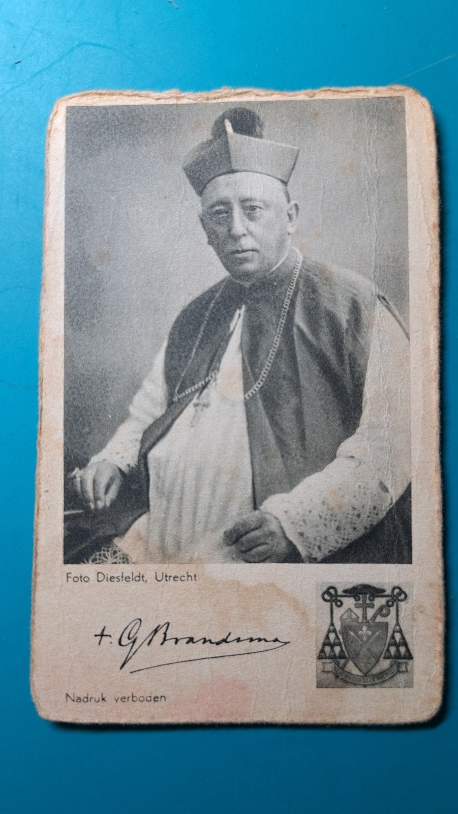 Bisschop Gorgonius Brandsma ,, Verzenden, Bidprentje