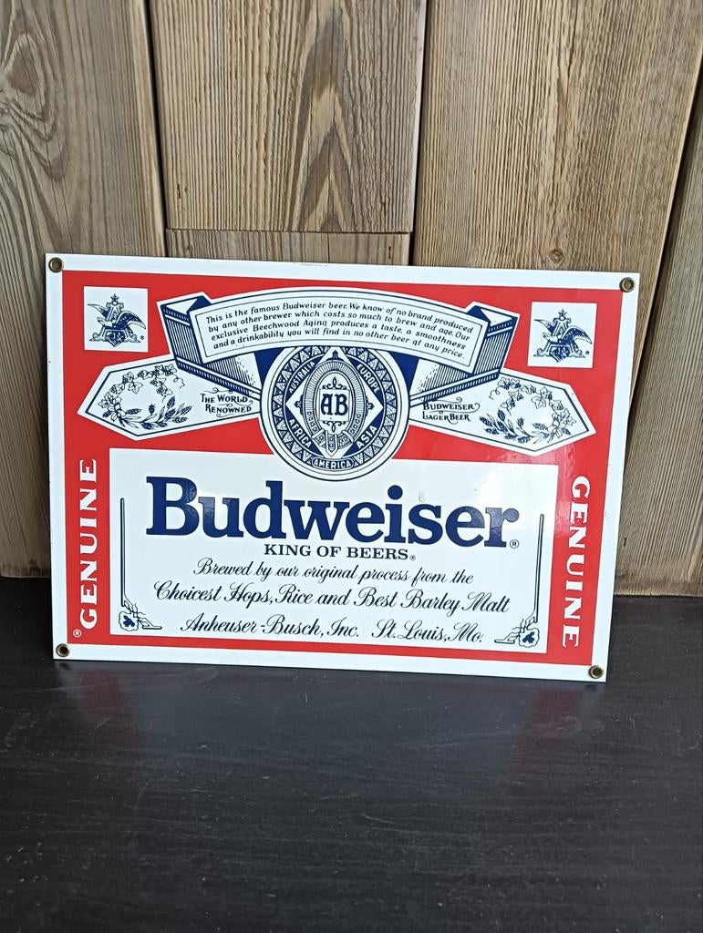 Reclame bord van Budweiser, Ophalen, Zo goed als nieuw, Reclamebord