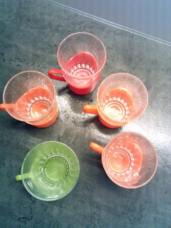 5 space age vintage glazen jaren 70, Ophalen of Verzenden