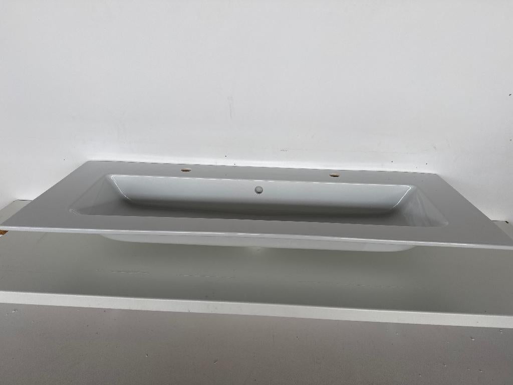 Lavabo meubelwastafel 122x46 cm* wit met 2 kraangaten* Nieuw, Ophalen, Nieuw, Wastafel