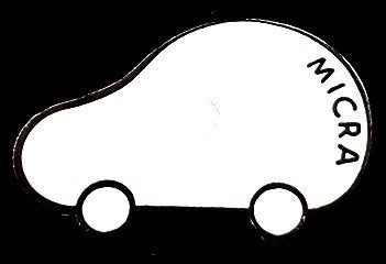 Nissan Micra pin- wit emaille, Verzenden, Nieuw, Transport, Speldje of Pin