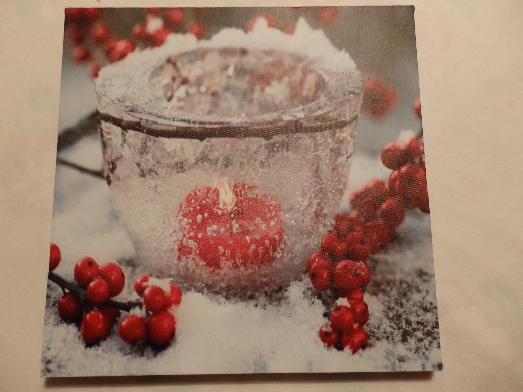Camvas schilderij kerst met verlichting, Ophalen of Verzenden, Zo goed als nieuw