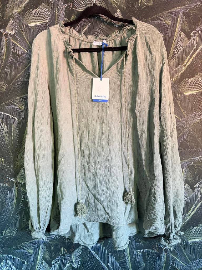 Nieuwe blouse One Size - SuGarBaBe Italy, Ophalen of Verzenden, Nieuw, Maat 42/44 (L), Groen