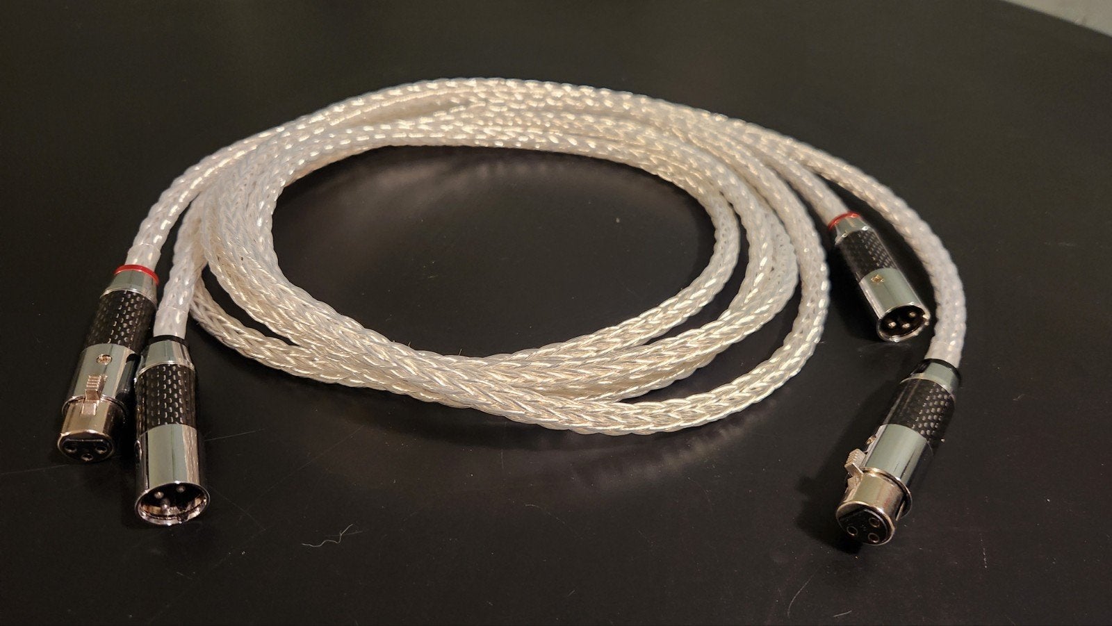 2+meter  Zilveren XLR Interconnect Kabelset (Balanced Audio), Ophalen, Nieuw, Minder dan 2 meter, Luidsprekerkabel