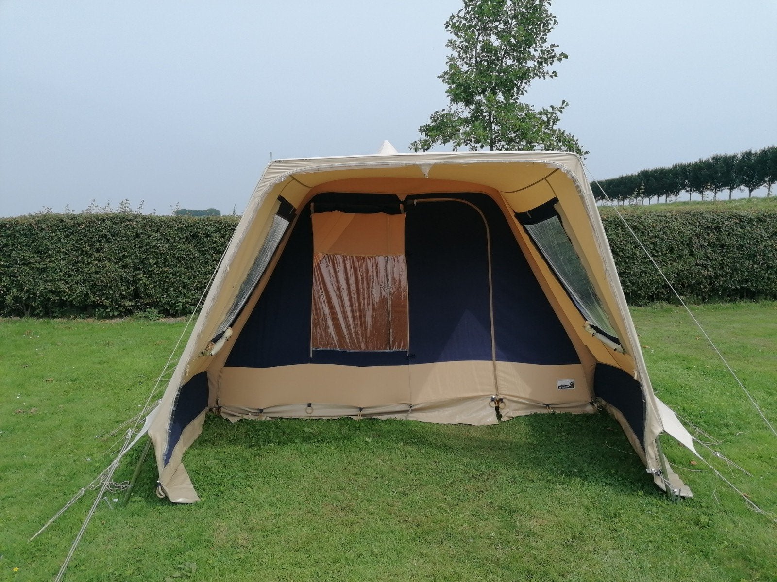 Katoenen 4-persoons storm tent Vrijbuiter Dallas 4H, Caravans en Kamperen, Tenten, Ophalen