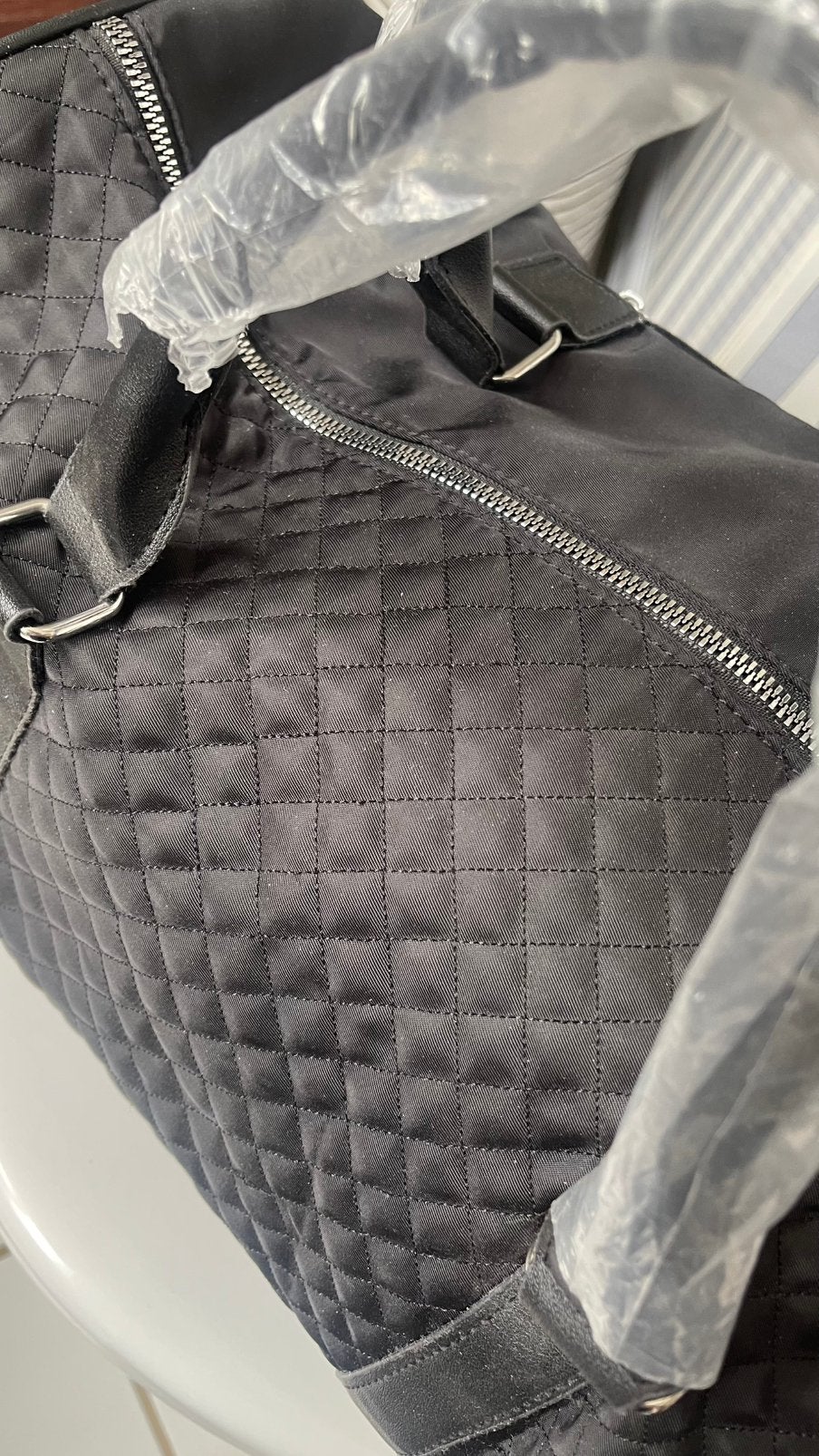 Nieuwe zwarte stoffen reistas met schouderriem, 40 tot 60 cm, 30 cm of meer, Zwart, Ophalen of Verzenden