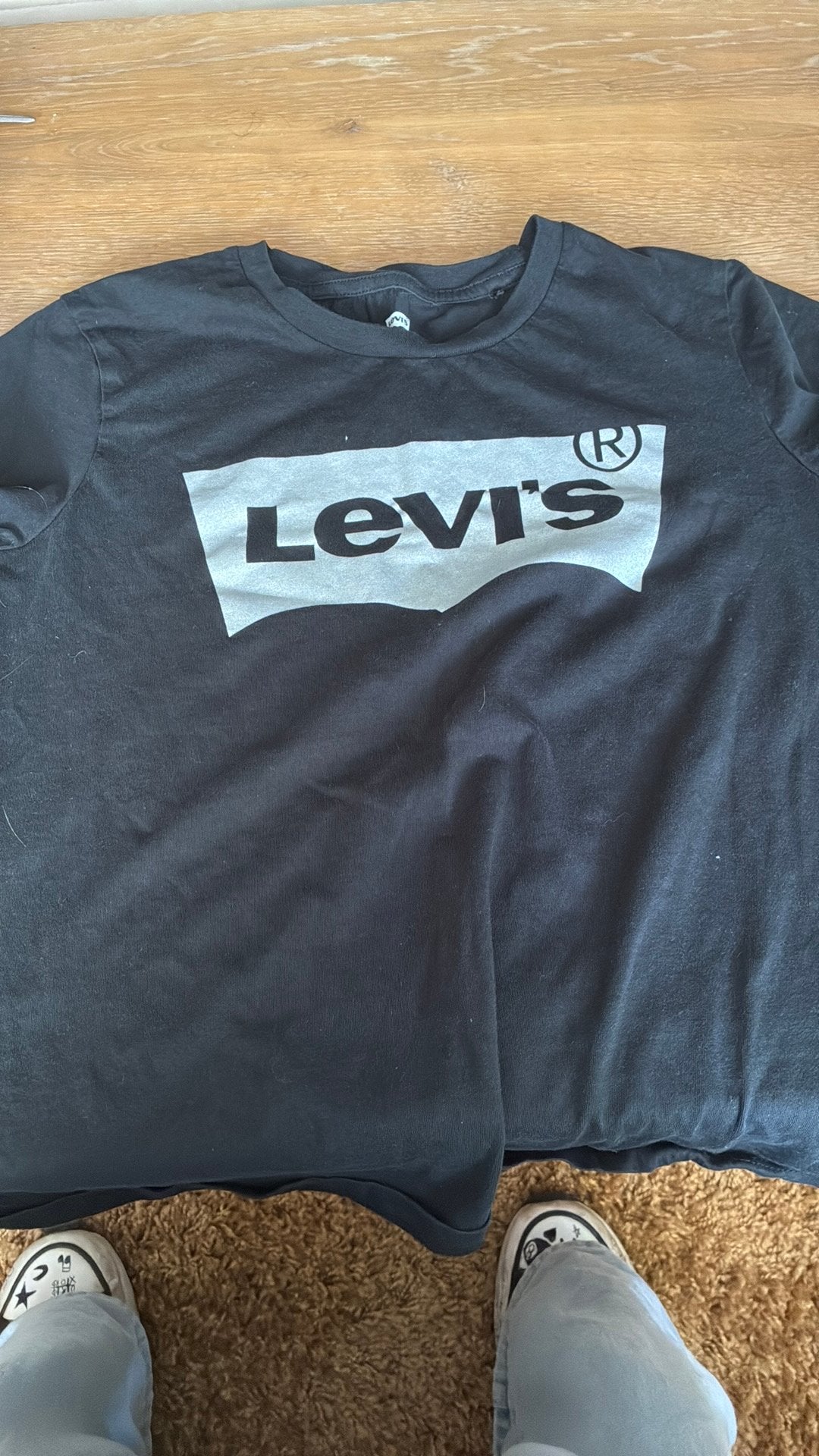 Zwart Levi's T-shirt met groot logo - Maat S, Ophalen, Gedragen, Maat 46 (S) of kleiner, Zwart