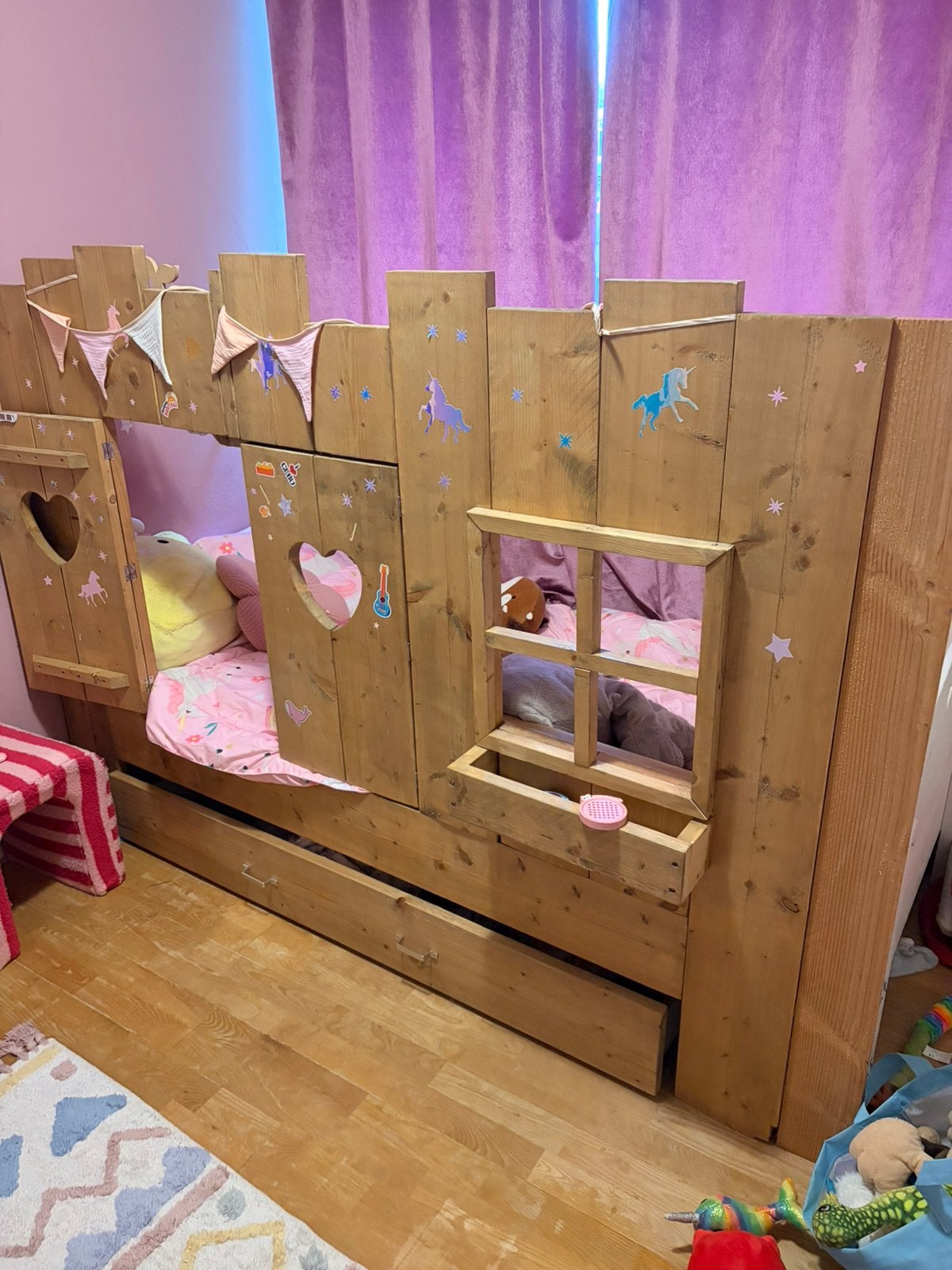 Prinses bed met kasteel voorkant met deurtjes, Ophalen, Gebruikt, Overige typen