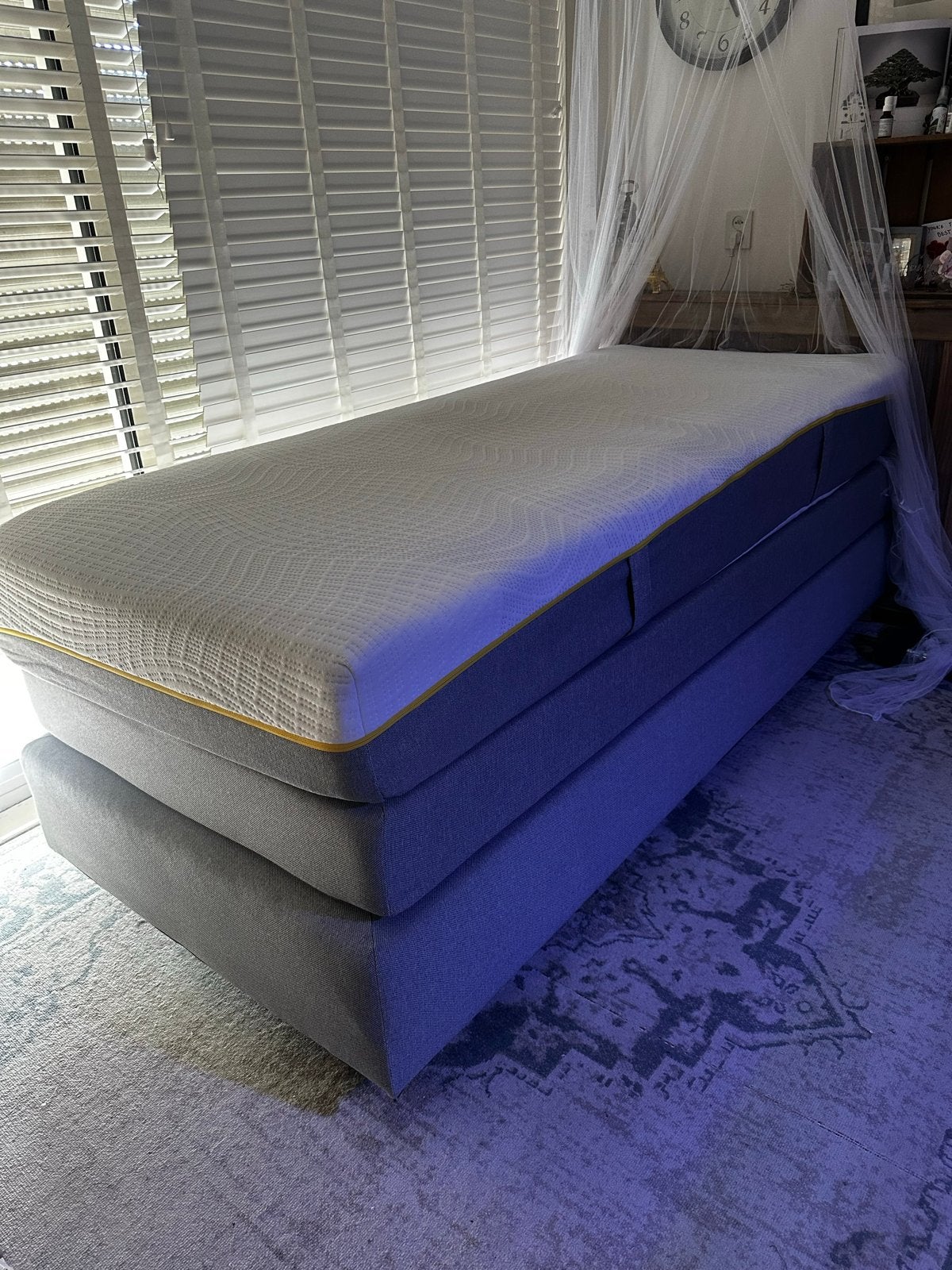 eenpersoons bed boxspring, Eenpersoons, Ophalen of Verzenden, Zo goed als nieuw, 80 cm