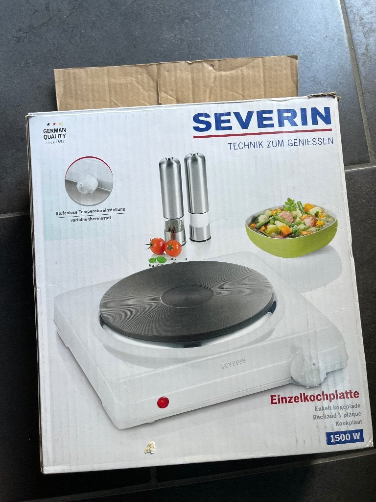 Severin KP1091 - Kookplaat - elektrisch - 1-pits - 1500W, Caravans en Kamperen, Ophalen of Verzenden, Gebruikt