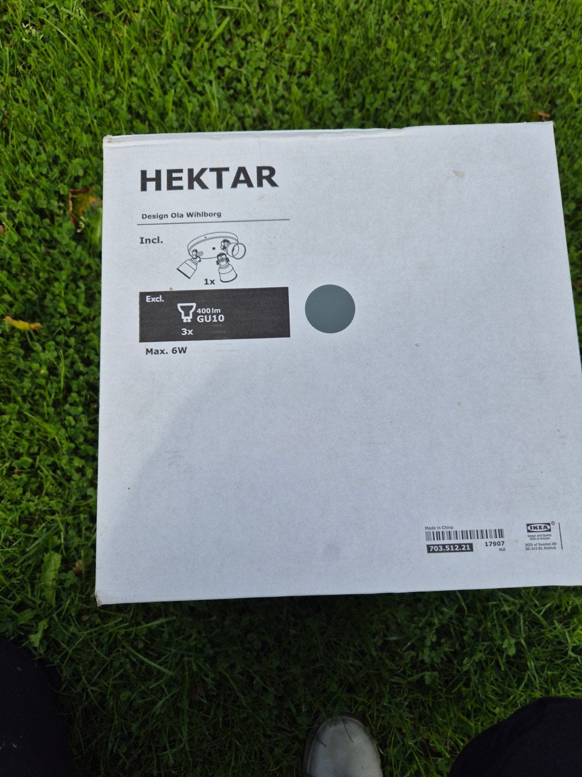 IKEA Hektar Plafondspot/Wandspot - Donkergrijs, Nieuw, Geschikt voor plafondmontage, GU10, Nieuw, Ophalen of Verzenden