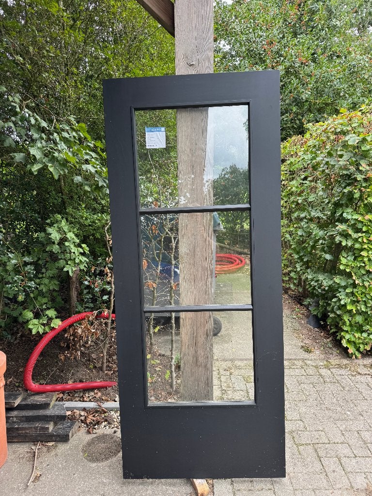 taats-deur+kozijn / hardhout en veiligheid glas, Binnendeur, Nieuw, 200 tot 215 cm, Glas