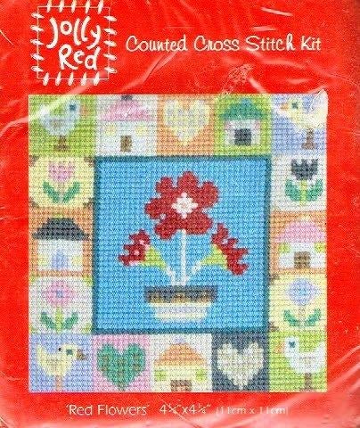Cado jolly red borduurpakket , red flowers  laatste, Ophalen of Verzenden, Nieuw, Handborduren, Borduurpakket