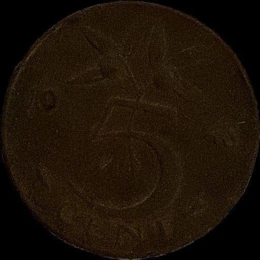 brons stuiver 1948 bronzen 5 cent munt, Ophalen of Verzenden, Koningin Juliana, 5 cent, Losse munt
