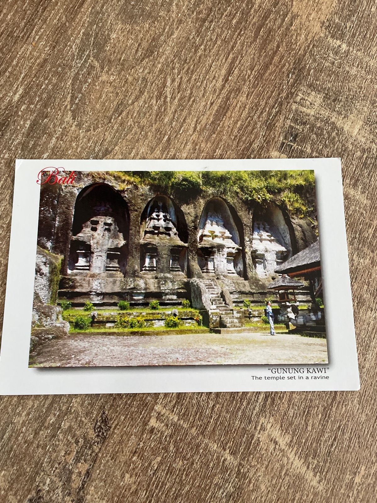 Ansichtkaart Gunung Kawi, Bali - Tempel in ravijn, Verzamelen, Ophalen of Verzenden, 1980 tot heden, Ongelopen, Buiten Europa
