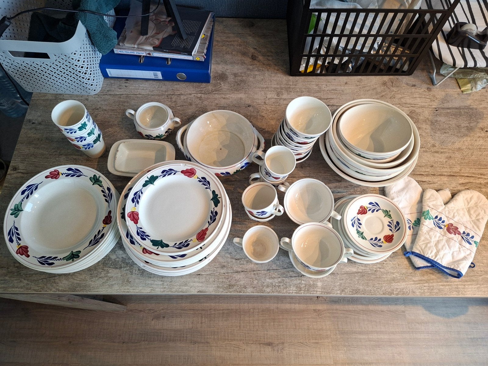 Grote partij Boerenbont servies - licht beschadigd/verkleurd, Ophalen, Gebruikt, Royal Boch