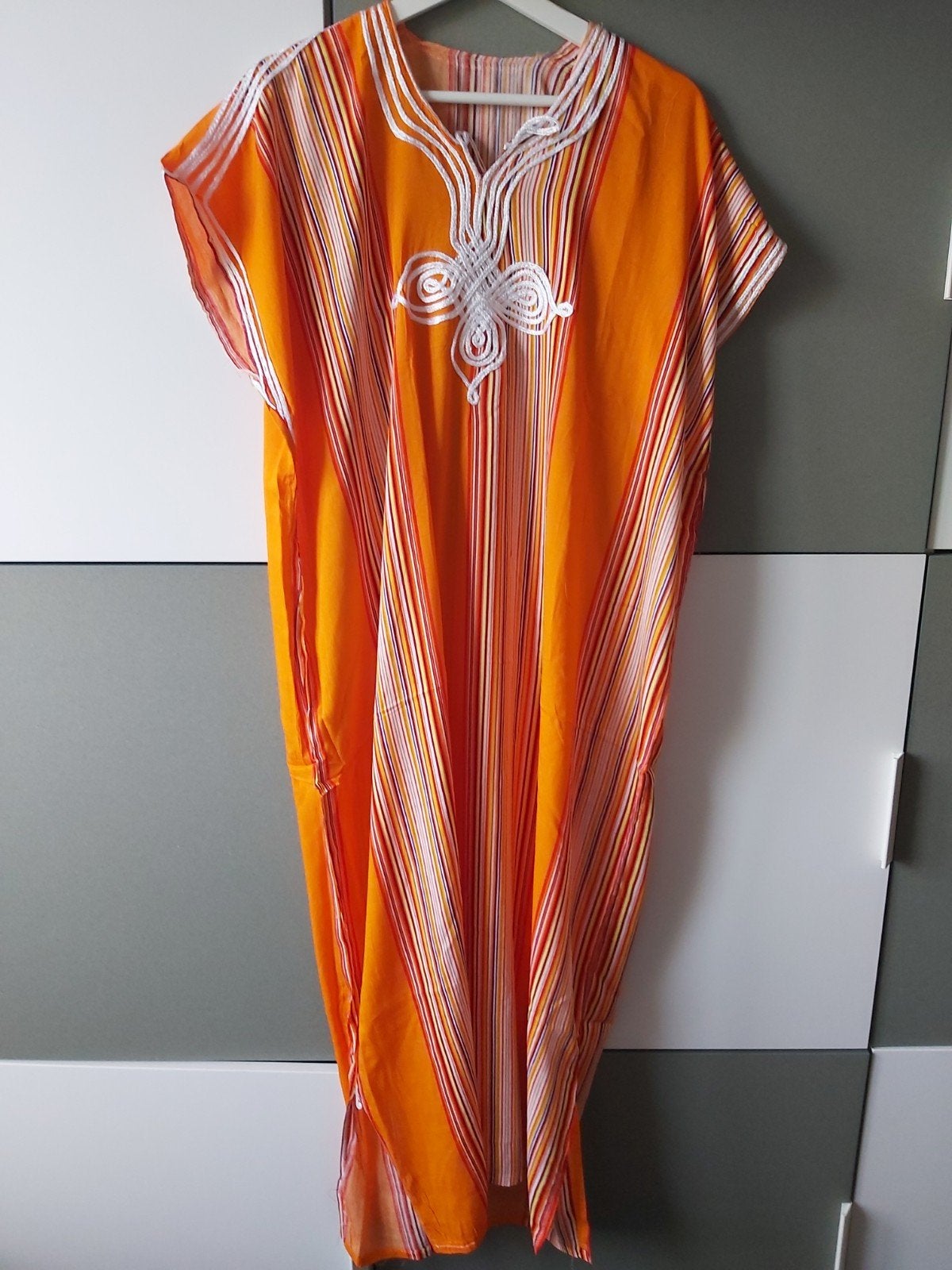 Marokkaanse huisjurk oranje, Ophalen of Verzenden, Nieuw, Oranje, Onder de knie