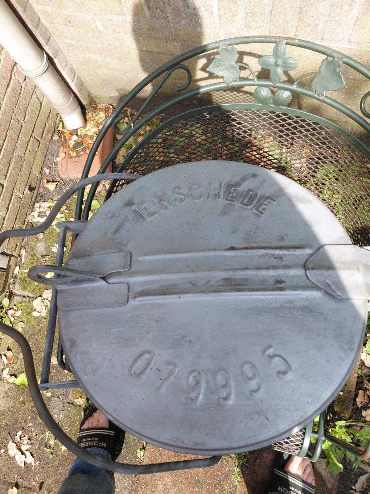 Vintage zinken vuilnisbak uit Enschede afvalemmer lekdicht, Antiek en Kunst, Ophalen of Verzenden