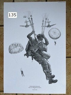 parachutist poster, Verzamelen, Ophalen of Verzenden, Luchtmacht, Nederland, Foto of Poster