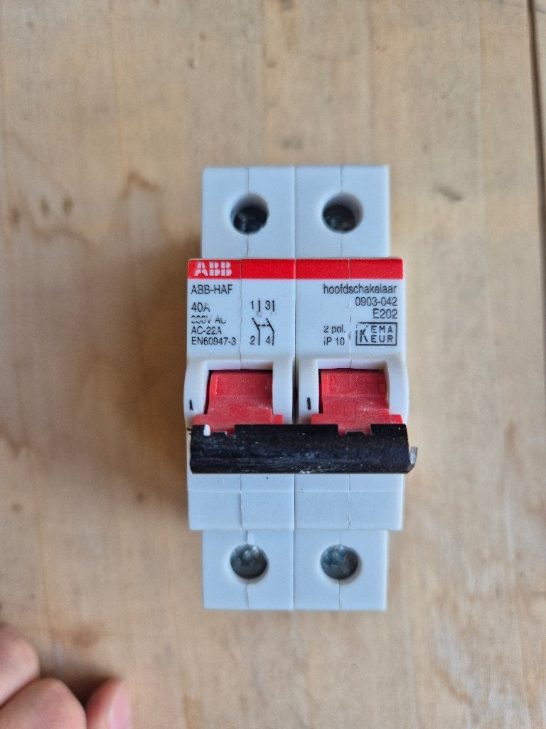 ABB-HAF hoofdschakelaar 40A, Ophalen of Verzenden, Zo goed als nieuw, ABB, Schakelaar