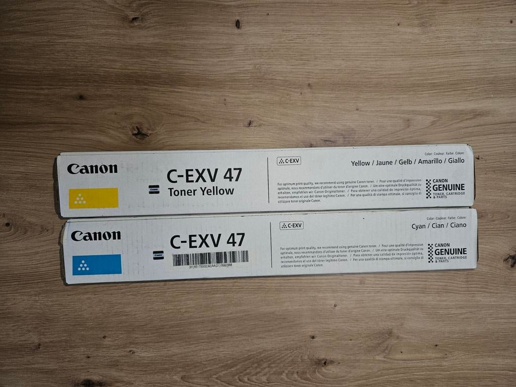 Canon C-EXV 47 kleuren toner Cyaan en Yellow nieuw in doos, Computers en Software, Printerbenodigdheden, Ophalen of Verzenden