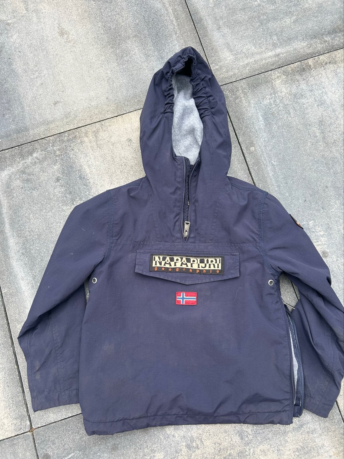 Napapijri Anorak Jas Maat 130 Blauw, Ophalen of Verzenden, Gebruikt, Jongen of Meisje