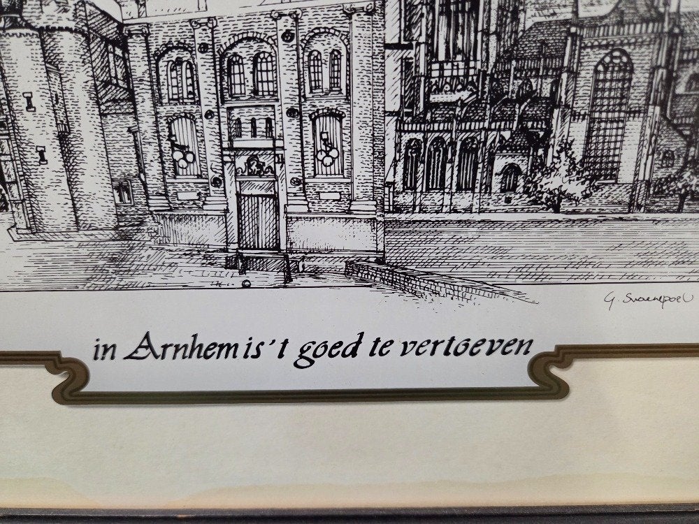 prent arnhem in arnhem is't goed vertoeven, Ophalen of Verzenden, 'T Olde Gre-j, Info@toldegrej.nl, Endepoelstraat 20f Didam