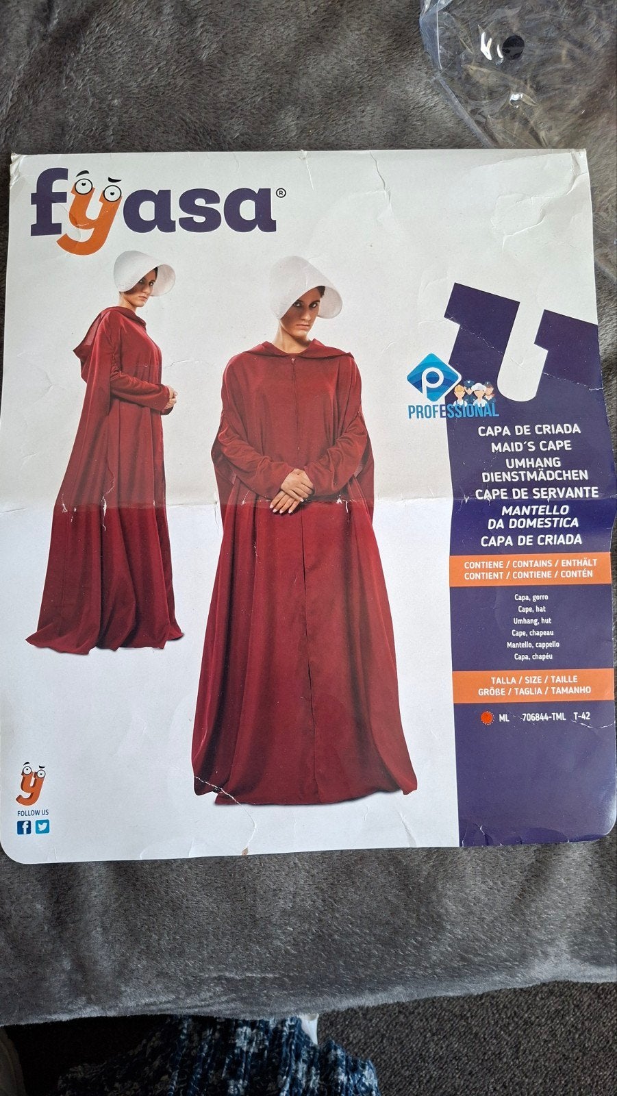 Handmaid's Tale Kostuum - L, Fyasa, Maat 42/44 (L), Ophalen of Verzenden, Halloween