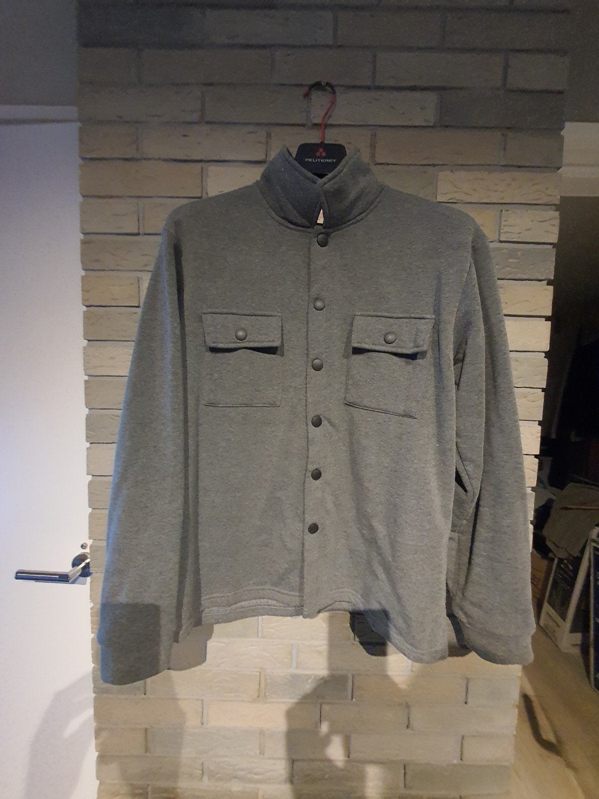 Grijs fleece overhemd met knopen en zakken, Ophalen of Verzenden, Zo goed als nieuw, Onbekend