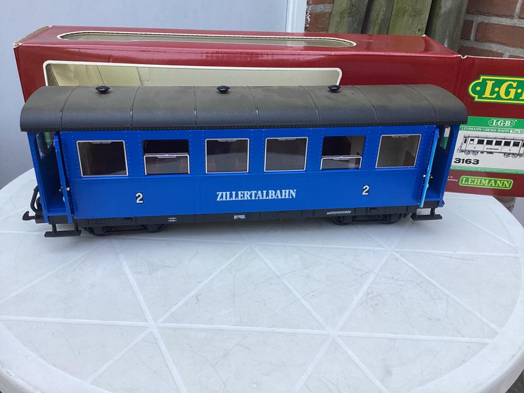 LGB 3163 Zillertalbahn 4assig 2de klasrijtuig met ovp ZGAN, Gelijkstroom, Wagon, Ophalen of Verzenden, Zo goed als nieuw