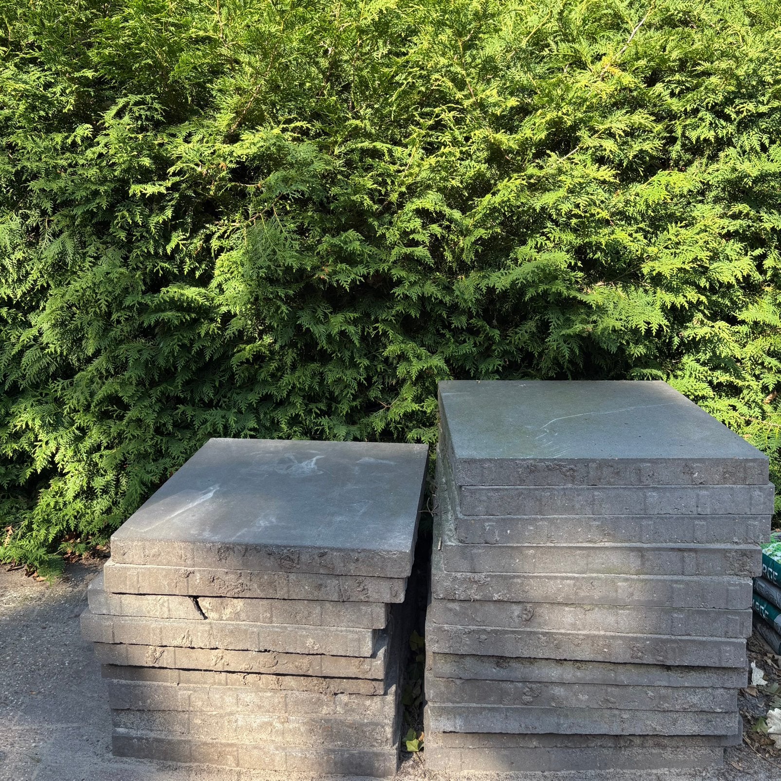 Sierbestrating strakke tegel (60x60) donkergrijs-antraciet, Ophalen, Gebruikt, 5 tot 10 m², Beton