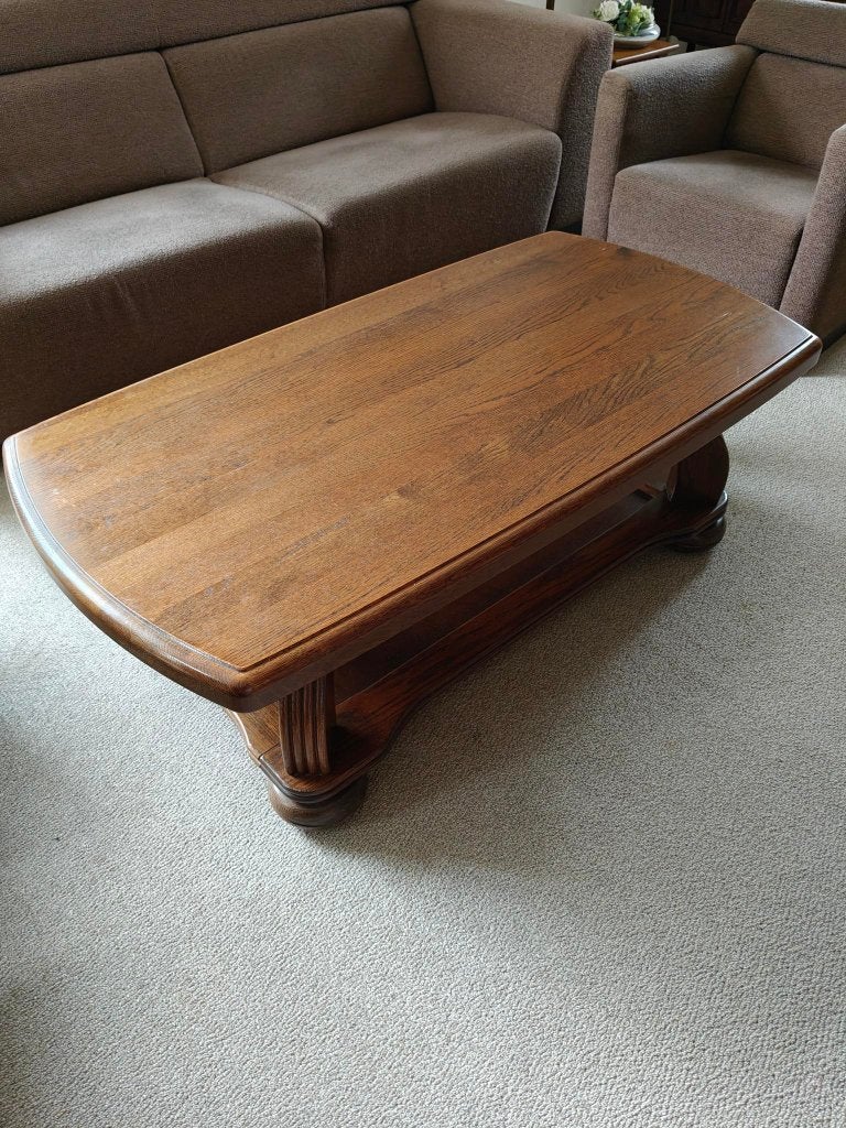 Salontafel donker eiken, Ophalen, Gebruikt, 100 tot 150 cm, Eikenhout