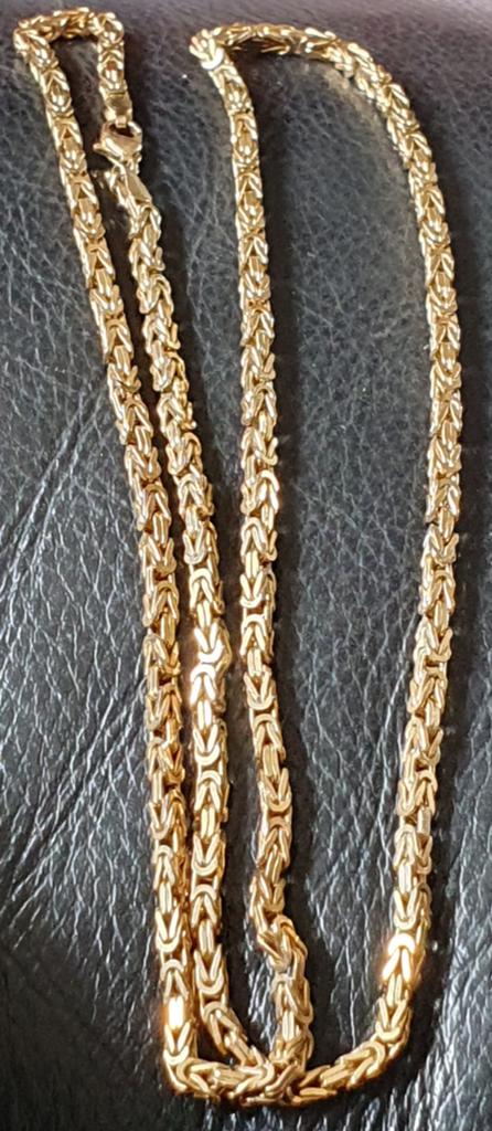 Vintage Duitse Double Koningsketting, Sieraden, Tassen en Uiterlijk, Kettingen, Ophalen of Verzenden, Gebruikt, Goud, Overige materialen
