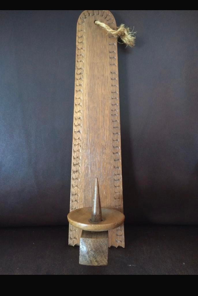 Vintage houten kandelaar kaarsen houder voor de wand muur, Ophalen of Verzenden, Overige materialen