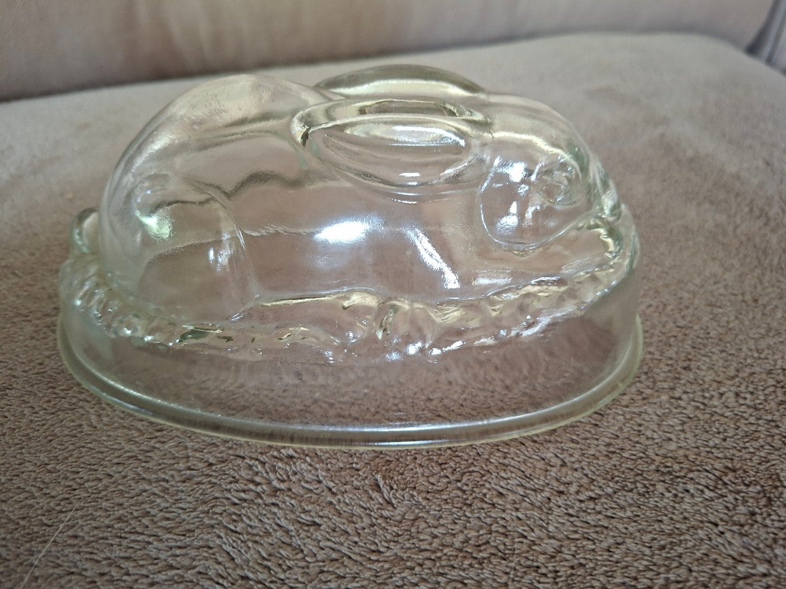 Vintage Glazen Puddingvorm Haas - Uniek Paasdecoratie, Ophalen of Verzenden