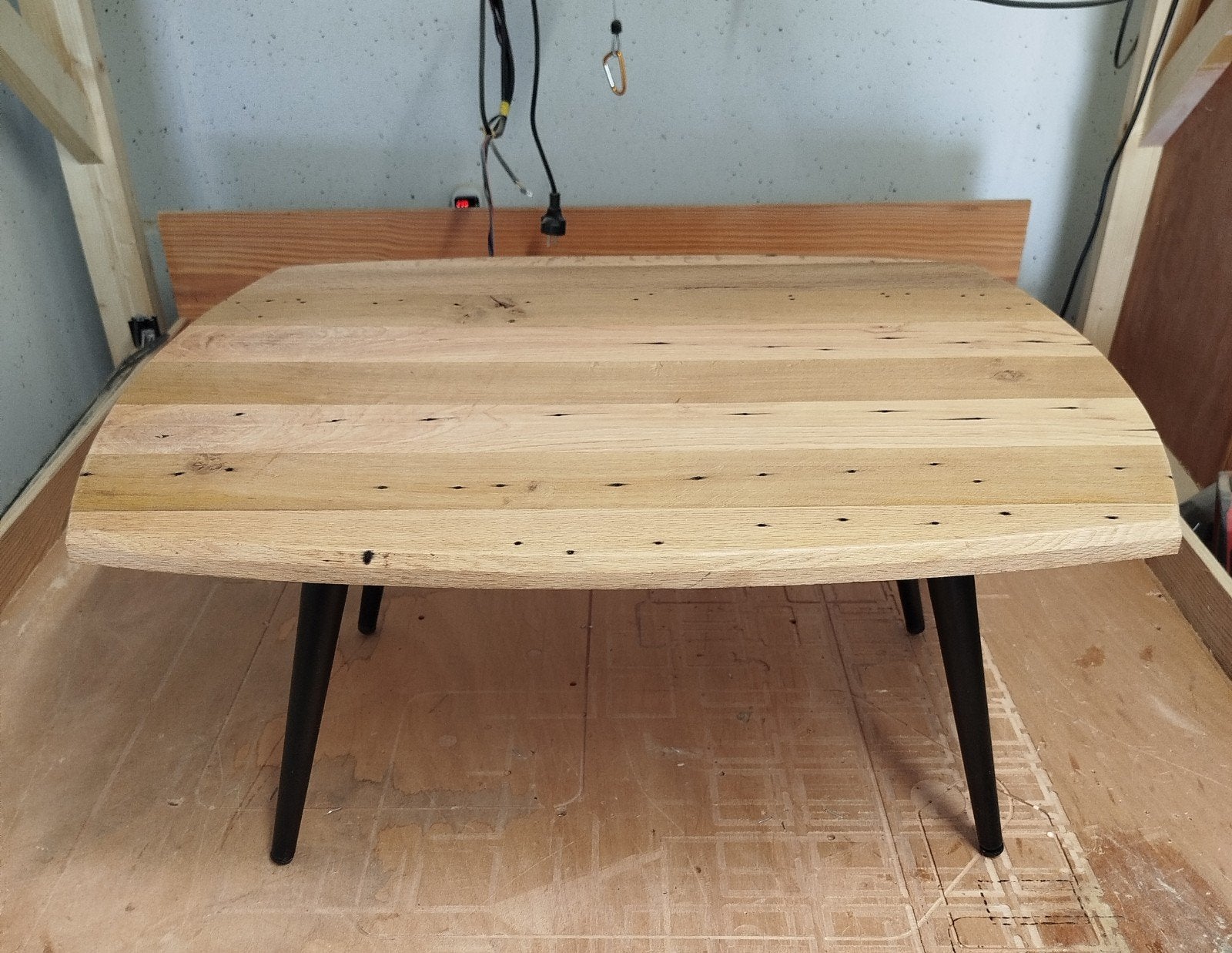 Salontafel gerecycled eikenhout, Ophalen, 100 tot 150 cm, Eikenhout, Zo goed als nieuw