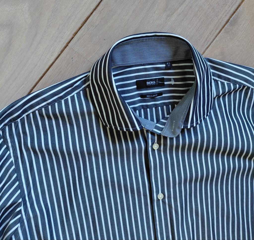 Nieuwe heren overhemd HUGO BOSS  maat 43.....17, Kleding | Heren, Overhemden, Hugo boss, Nieuw, Ophalen of Verzenden, Grijs