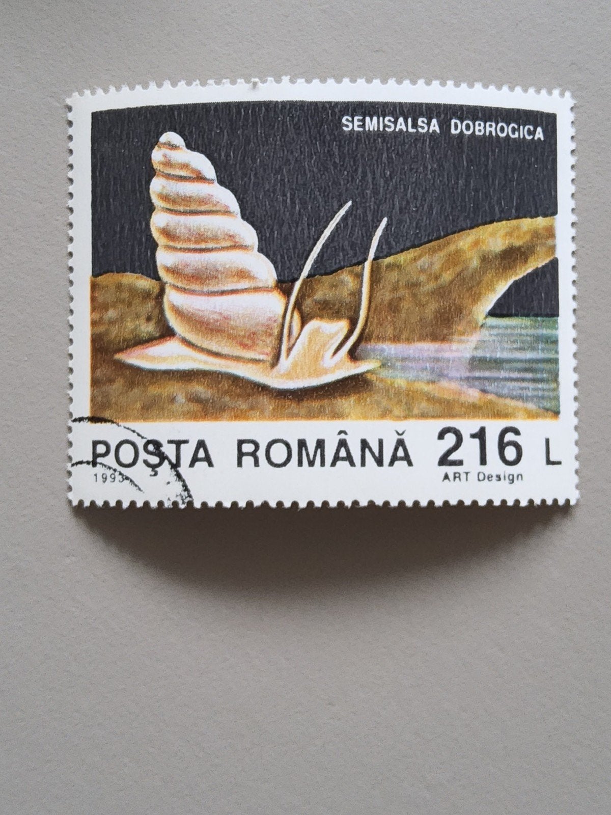 Roemeense postzegel 1993 - Semisalsa Dobrogica slak, Postzegels en Munten, Verzenden, Overige landen, Gestempeld