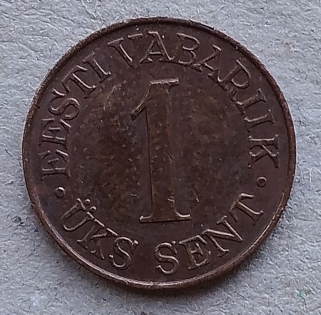 Estland, 1 sent 1939, Ophalen of Verzenden, Overige landen, Losse munt