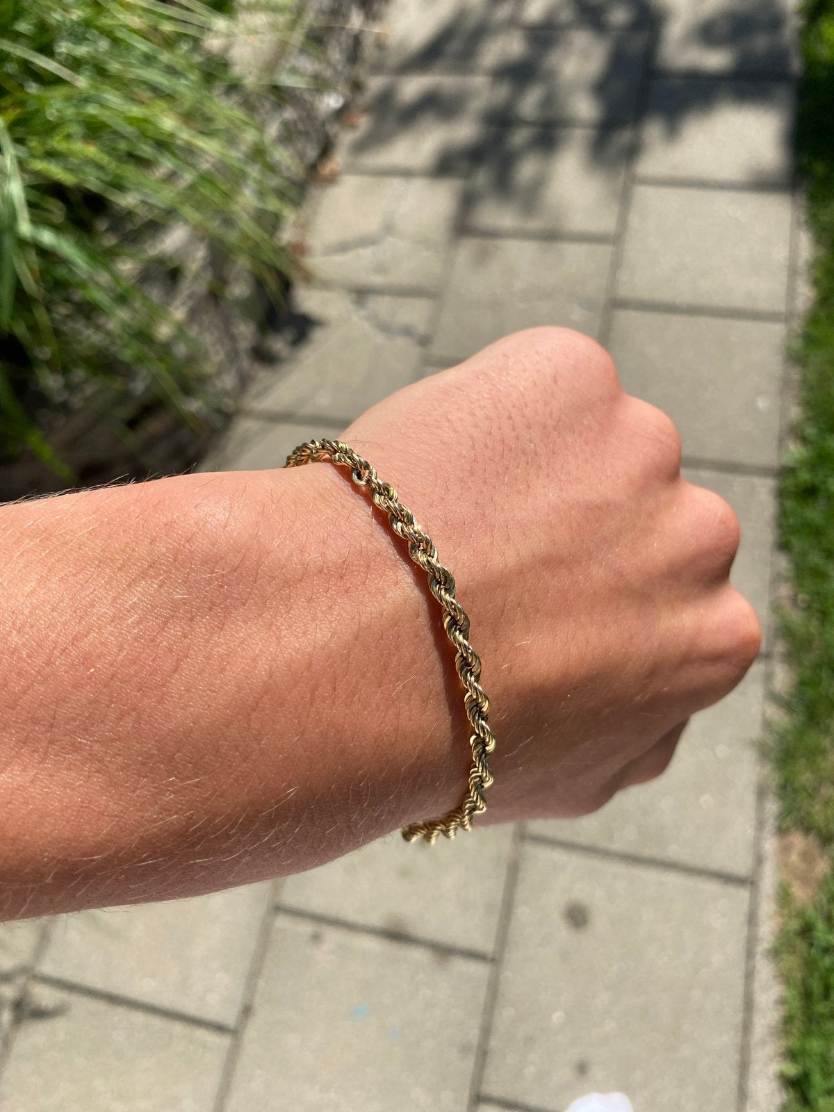 Gouden touwarmband 14K - 3.52 gram - 19.5 cm, Ophalen, Zo goed als nieuw, Goud