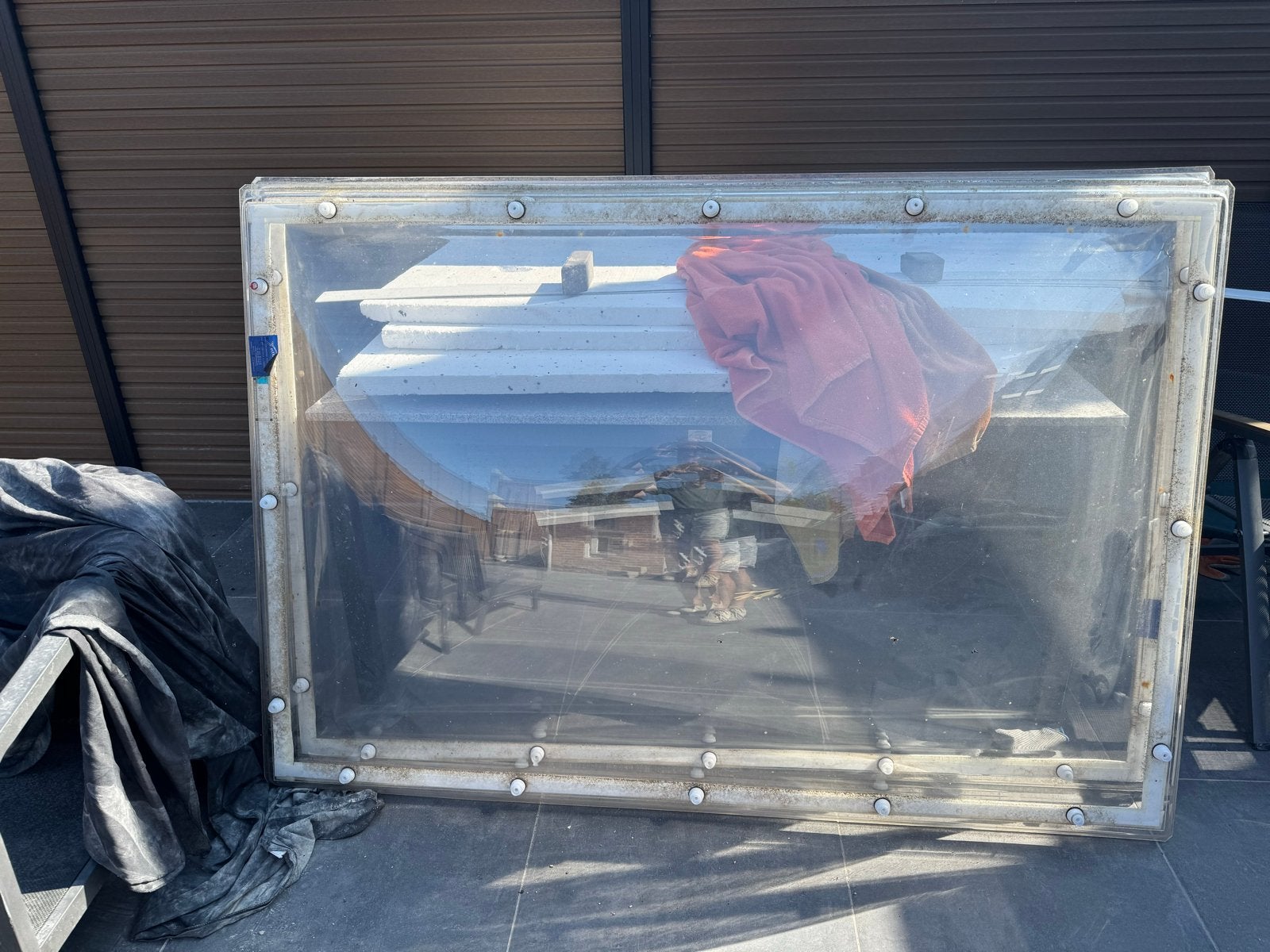 2 gebruikte plastic lichtkoepels 183x124 cm, Doe-het-zelf en Verbouw, Glas en Ramen, Ophalen, Gebruikt, 160 cm of meer, 120 tot 160 cm