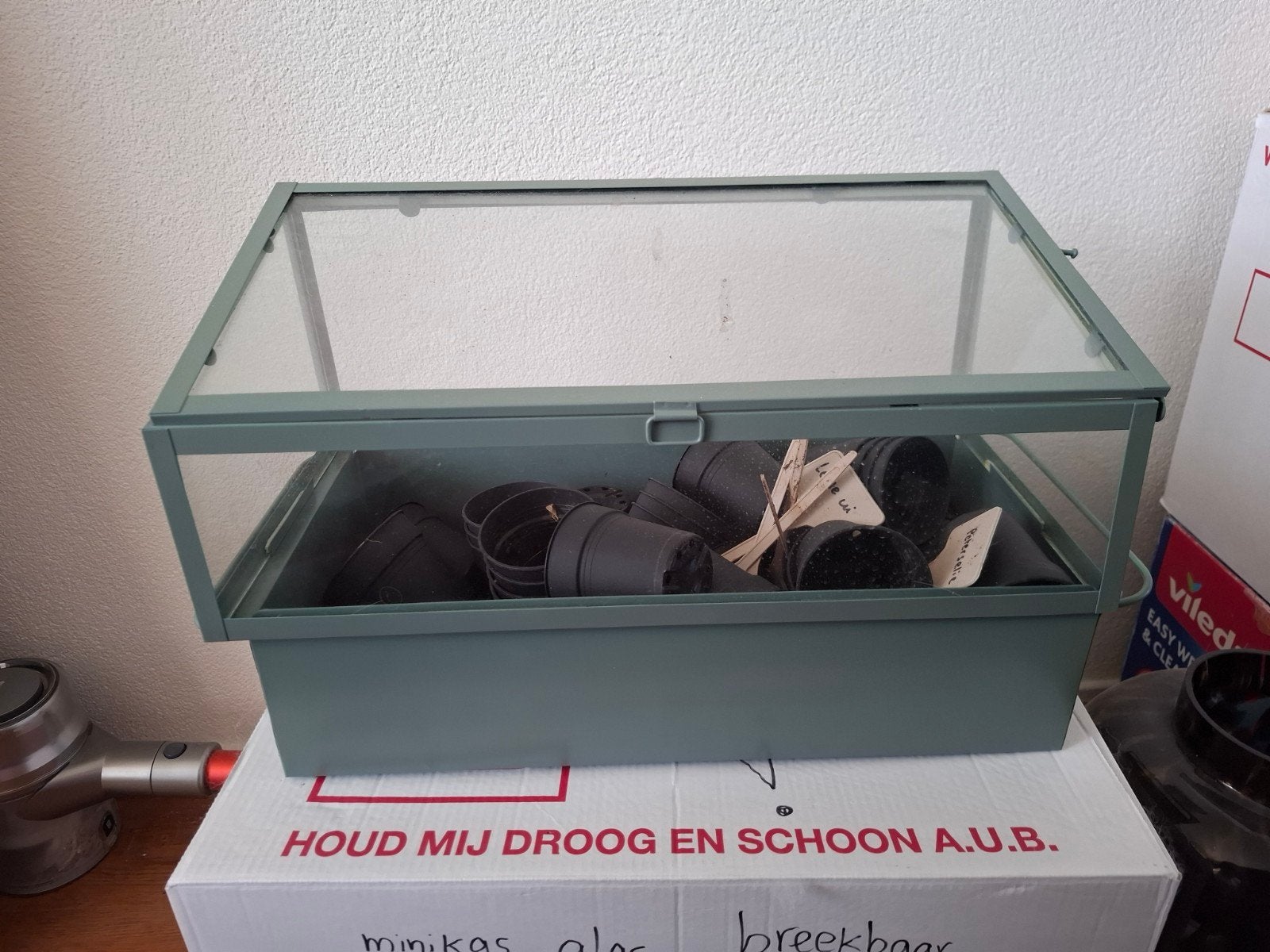 Metalen kas van Hema, Tuin en Terras, Gebruikt, Kweekkas, Glas, Ophalen