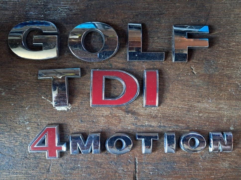 Volkswagen Golf 4Motion TDI Emblemen Set, Ophalen of Verzenden, Gebruikt, Volkswagen