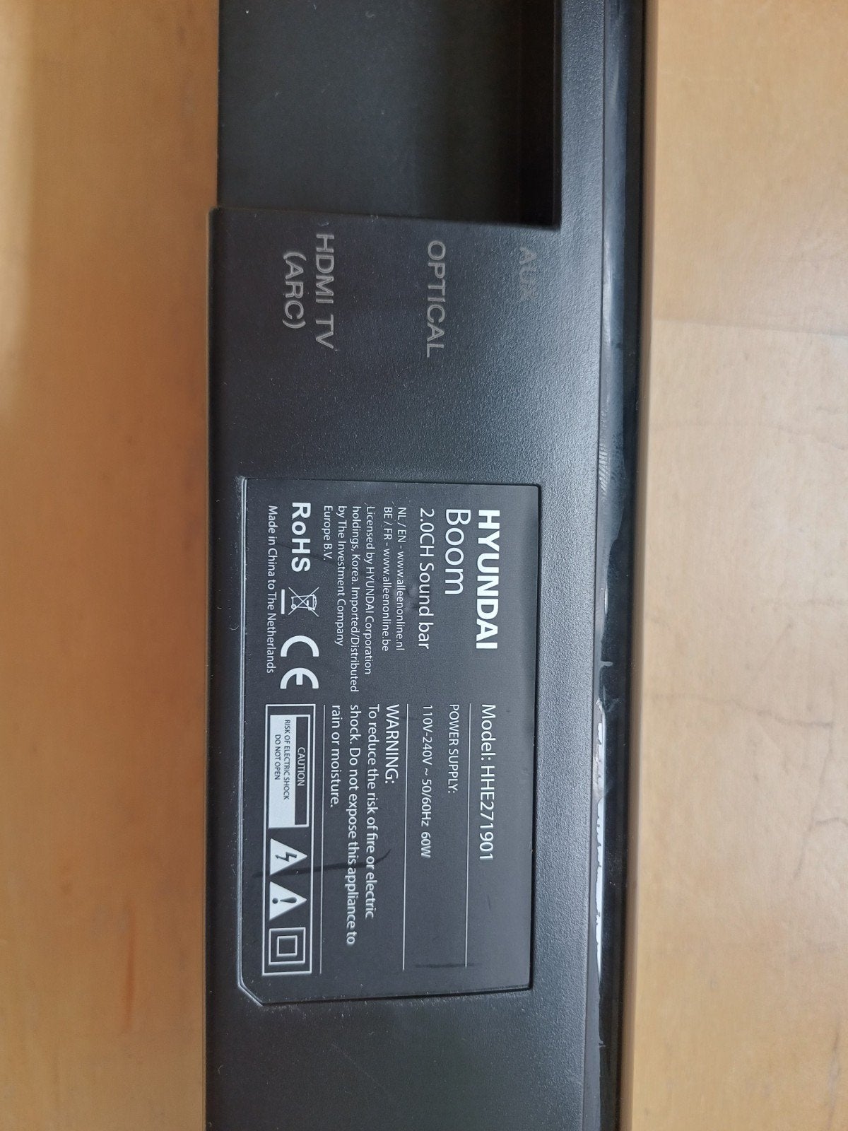 Hyundai Boom Soundbar 60W HHE 271901 - Zo goed als nieuw, Ophalen, Zo goed als nieuw